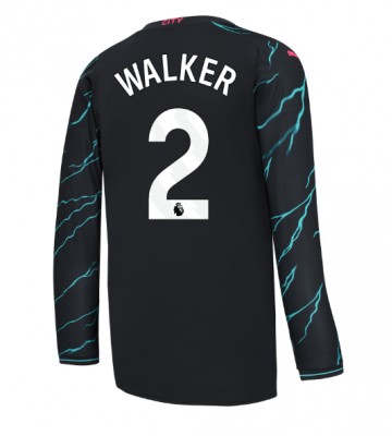 Manchester City Kyle Walker #2 Koszulka Trzecich 2023-24 Długi Rękaw